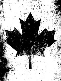 Флаг Канады нарисованный краской обои