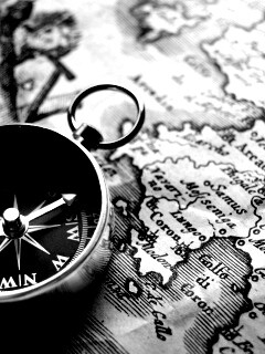 Компас и карта обои