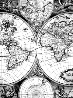 Старинная карта мира обои