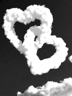 Облака в виде сердца обои