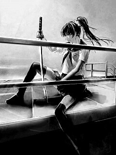 С катаной в руке обои