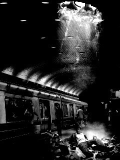 Провалившийся в метро обои