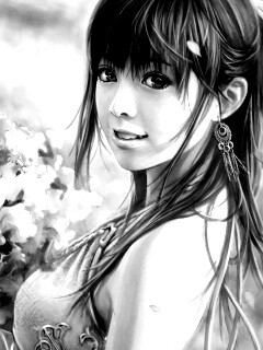 Девушка с цветами обои