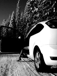 Девушка выходит из Ford Focus обои