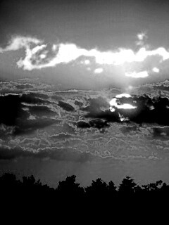 Ярко-оранжевое закатное небо обои