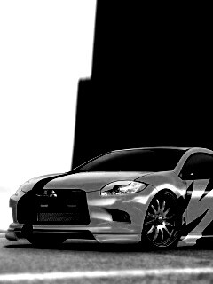 Mitsubishi жёлтого цвета с черными полосами обои