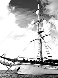 Белый парусник обои