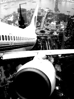 Взлет над городом обои