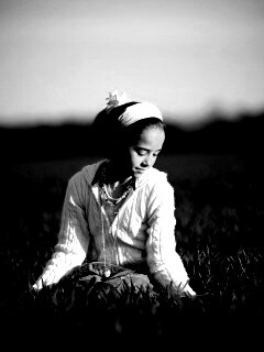 Девочка на траве обои