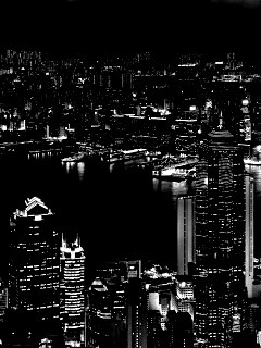 Небоскребы ночью обои