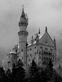 Заснеженный Нойшванштайн обои