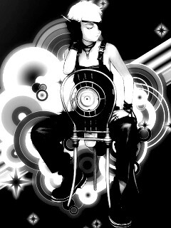 Одноглазый парень на стуле обои