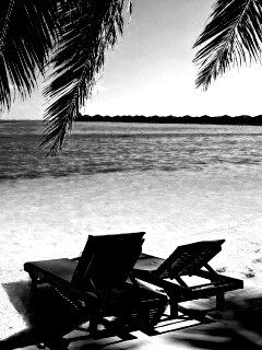 Шезлонги у самой воды обои