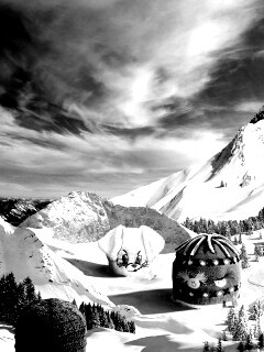 Прикольные шапки на горных вершинах обои