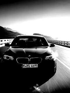 Синий БМВ на дороге обои