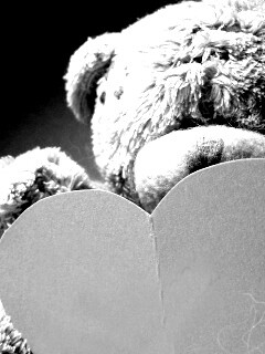 Мишка с сердцечком обои