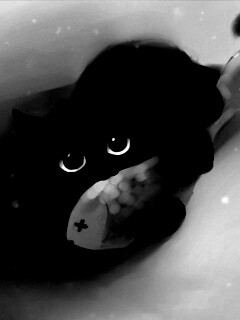 Кот с рыбкой обои