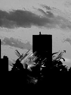 3D абстракция прямо в городе обои