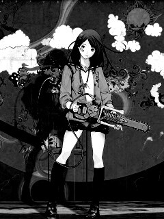 Девушка с бензопилой обои