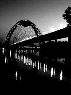 Мост в сумерках обои