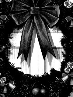 Новогодний венок на двери обои