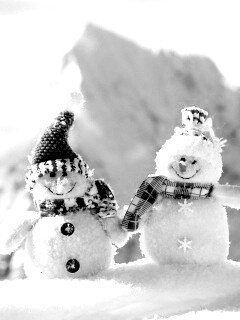 Три снеговика обои