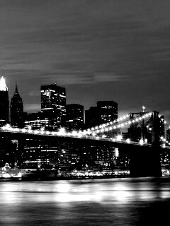 Бруклинский мост на фоне ночного Нью-Йорка обои