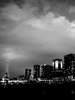 Вид на ночной Париж обои