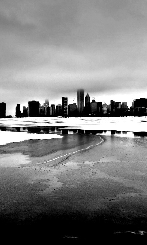 Зимний город обои