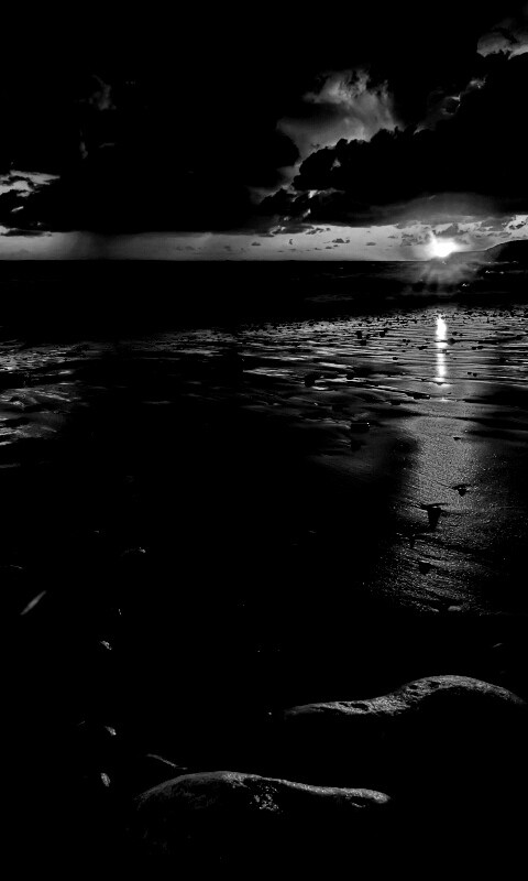 Закат солнца на пляже обои