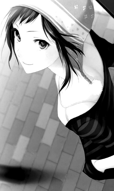 Девушка с гитарным чехлом обои