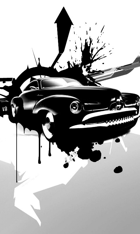 Абстракция с ретро авто обои