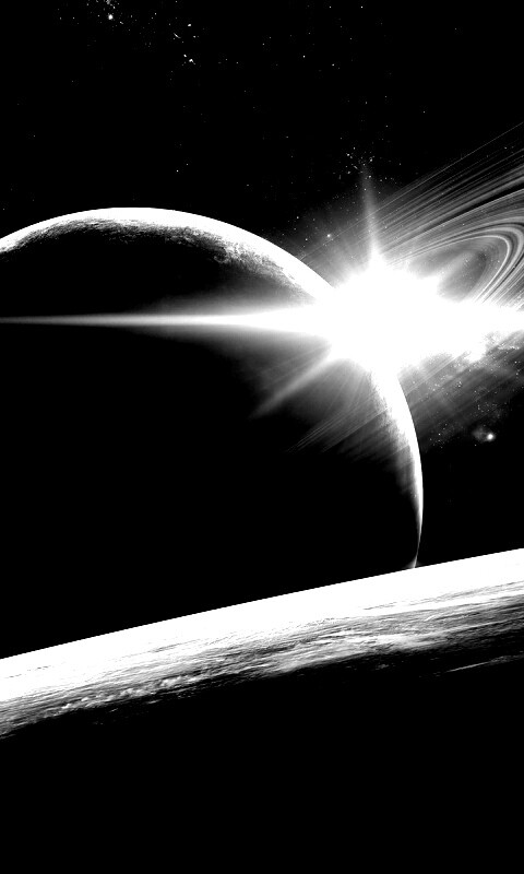 Солнце сквозь кольца Сатурна обои