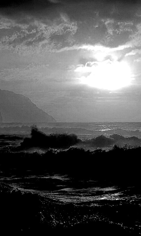 Волны на закате обои