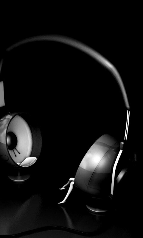 Девушка в наушниках обои