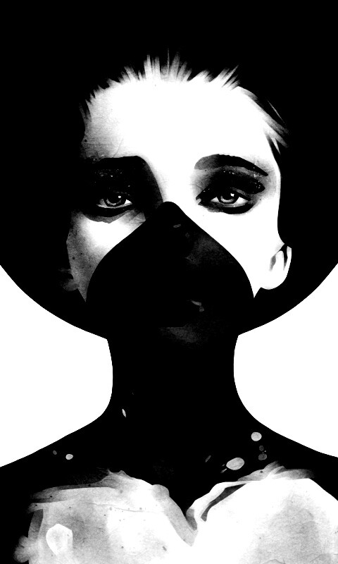 Черно-белый бодиарт обои