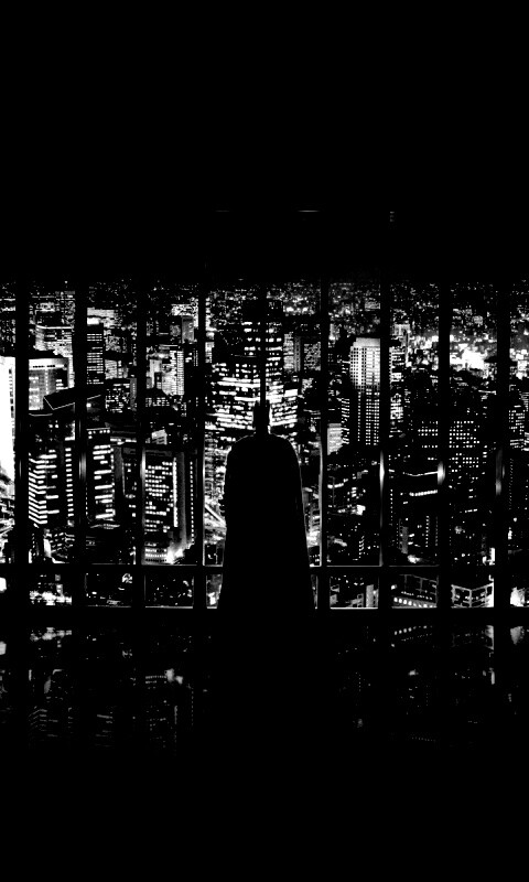 Бэтмен  смотрит на Готем обои