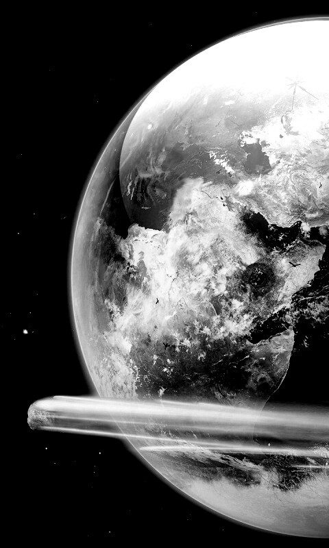 Метеорит пролетает мимо Земли обои