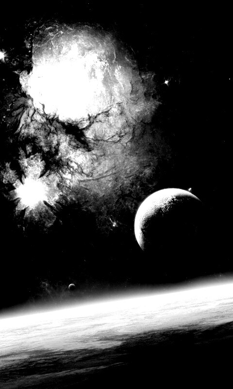 Черный космический туман обои