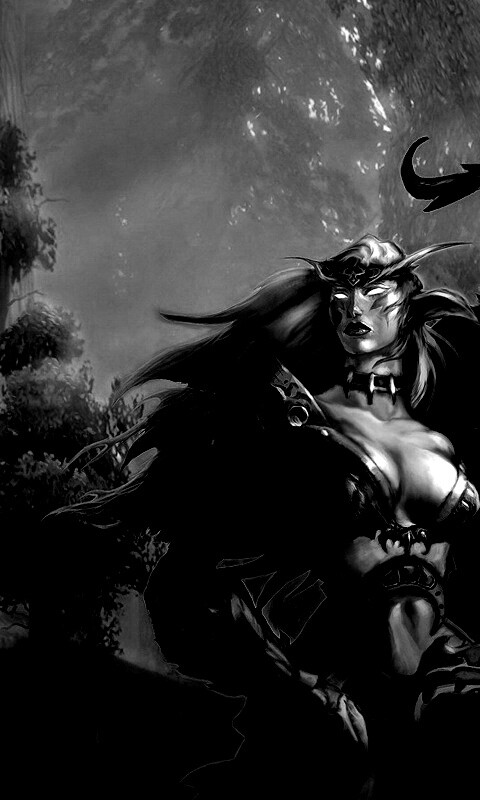 Тёмная эльфика в лесу обои