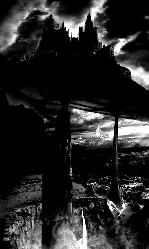 Город на вершине скал обои