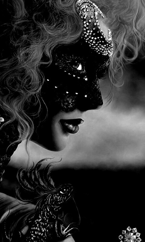 Девушка в карнавальной маске обои