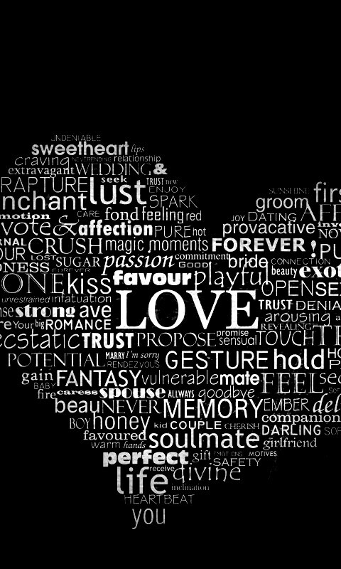 Слова любви обои