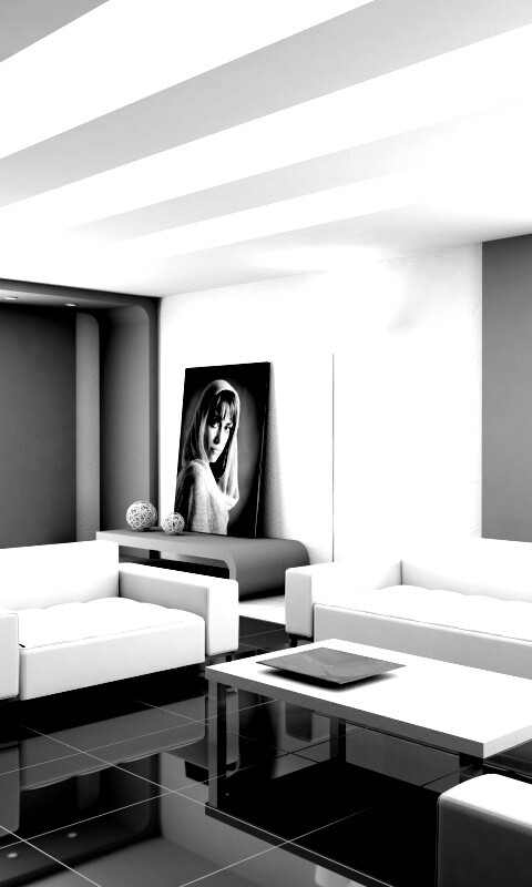 Белая гостинная обои