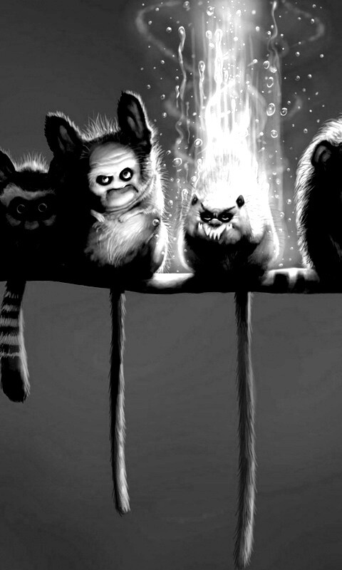 Существа на ветке обои