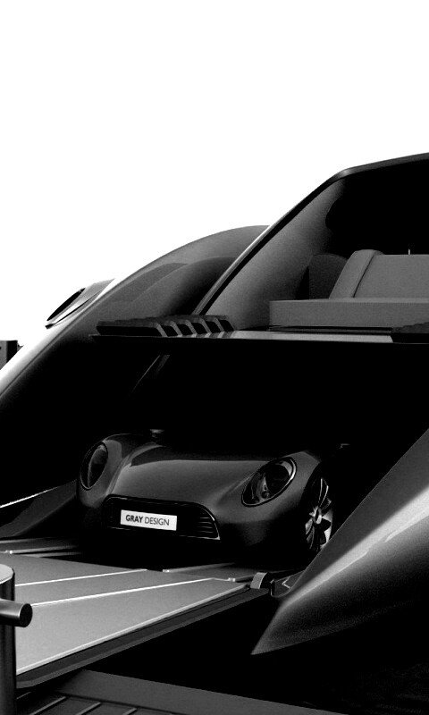 Яхта с автомобилем на борту обои