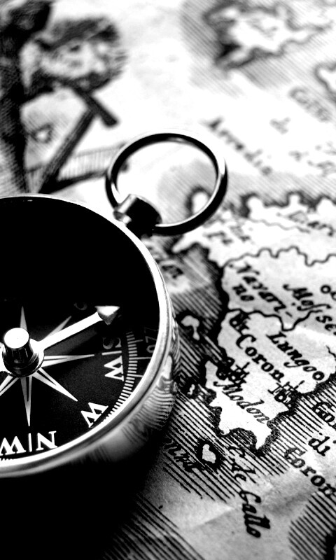 Компас и карта обои