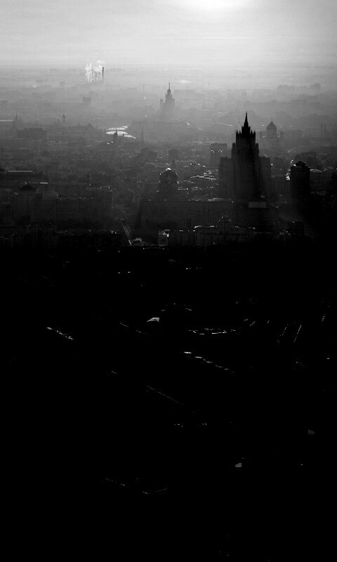 Москва в тумане обои