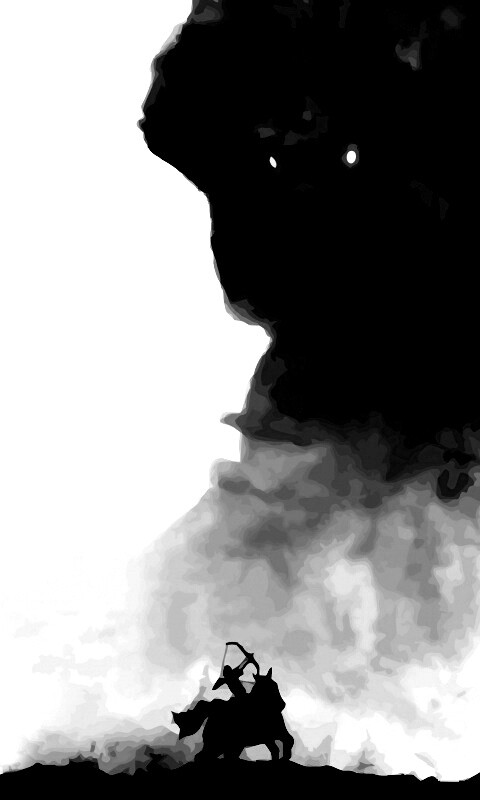 Всадник и огромный голем обои