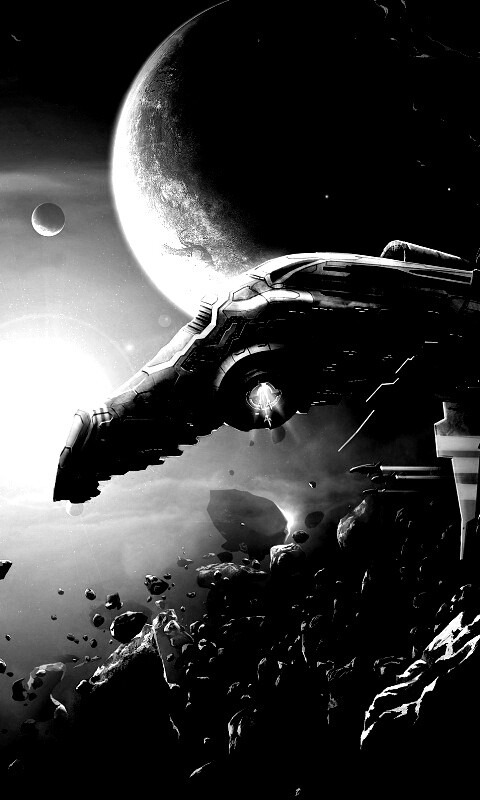 Полет в астероидах обои